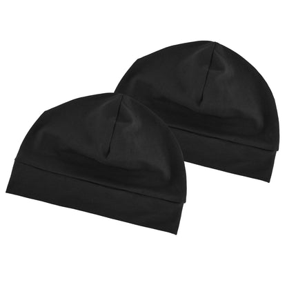 2X Cotton Skull Caps for Men Women (Lightweight Beanie Sleep Hats)