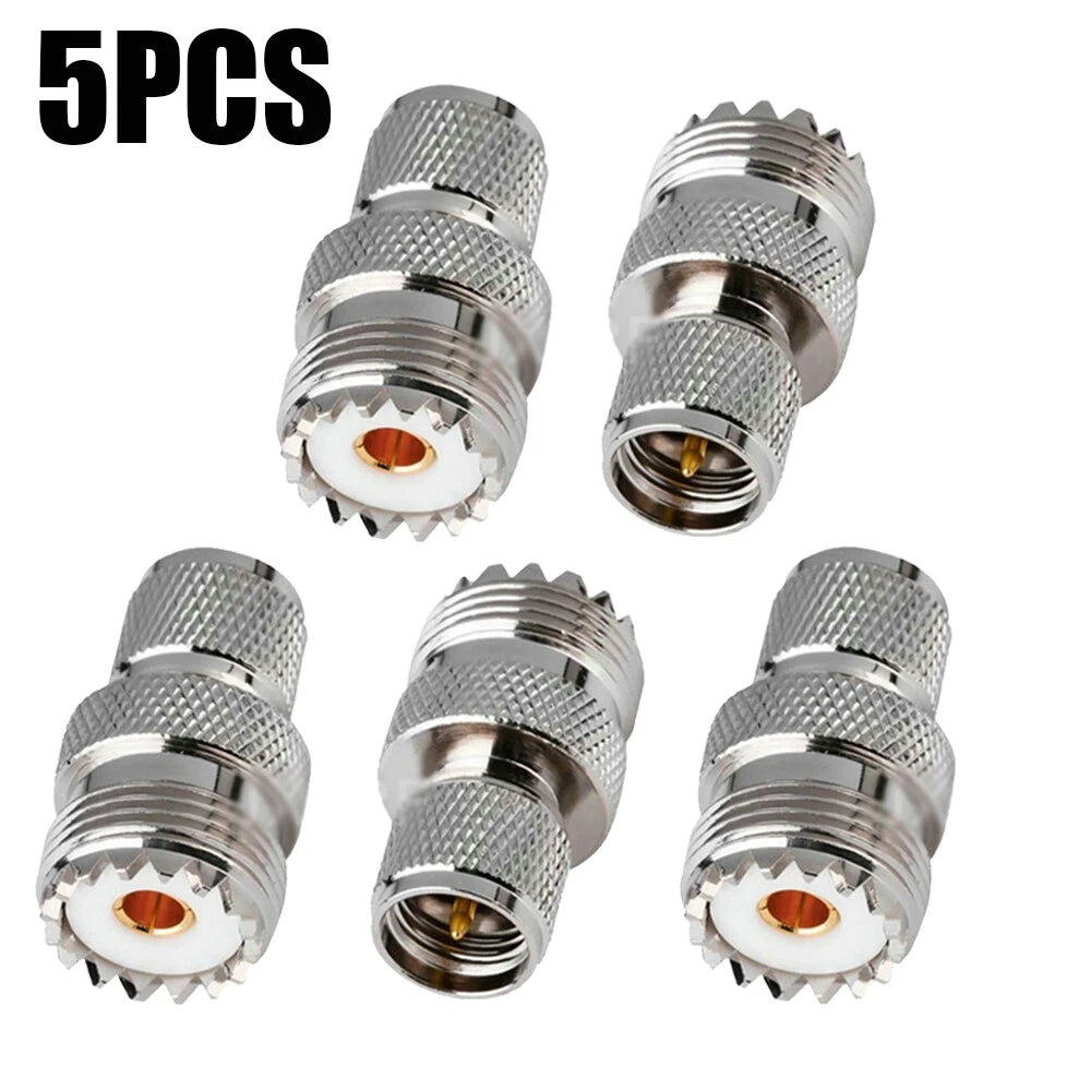 5 PC Mini UHF Male to UHF SO-239 Female RF Connector Adapter