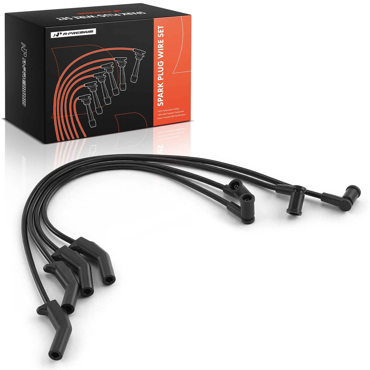 Set of 4 Spark Plug Wires for Ford Focus (2000–2004) 2.0L SOHC, 8mm, 26054153, 26466