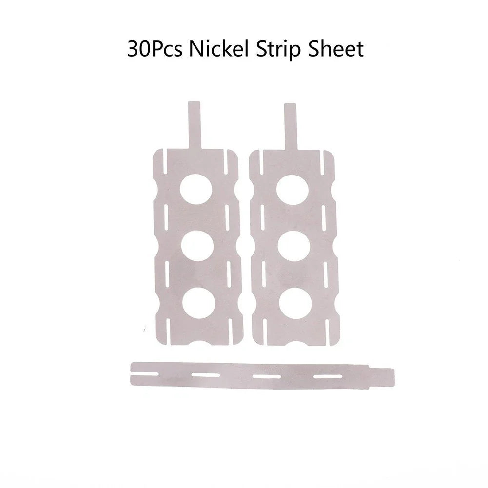 30PCS Nickel Plated Steel Battery Sheets for Spot Welding Connections