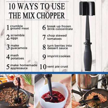 Meat Chopper with 5 Curve Blades for Ground Beef (1 Pack) - Black