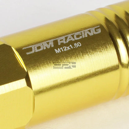 20 PCS Open End M12x1.5 60mm Tall Gold Aluminum Lug Nuts for JDM Vehicles