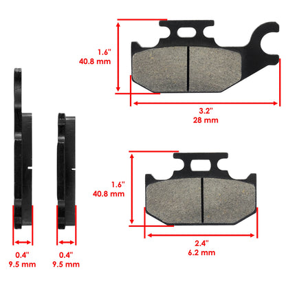 Front Rear Brake Pads for Yamaha Wolverine 450 (2006–2010) HU1326MP102LR