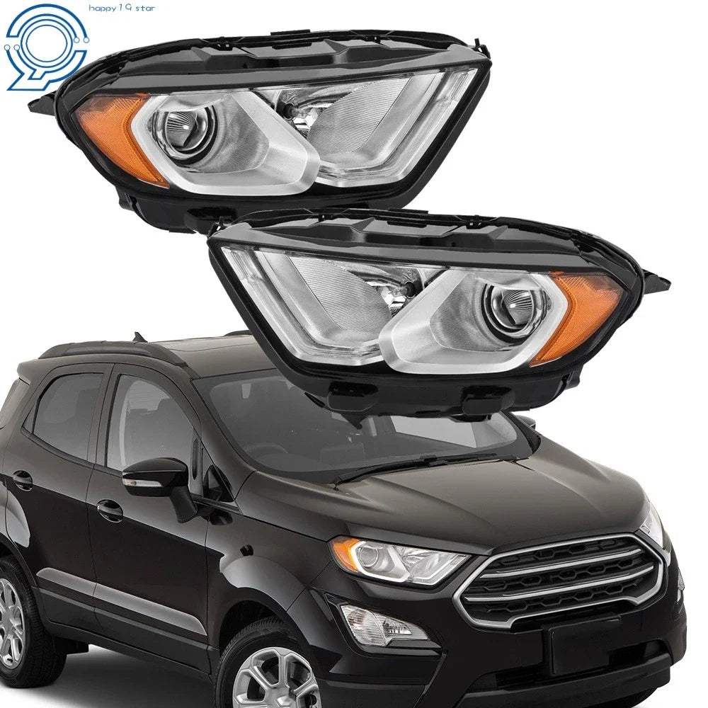 Chrome Bezel for Ford EcoSport (2018–2023) Halogen Headlight LED DRL Pair