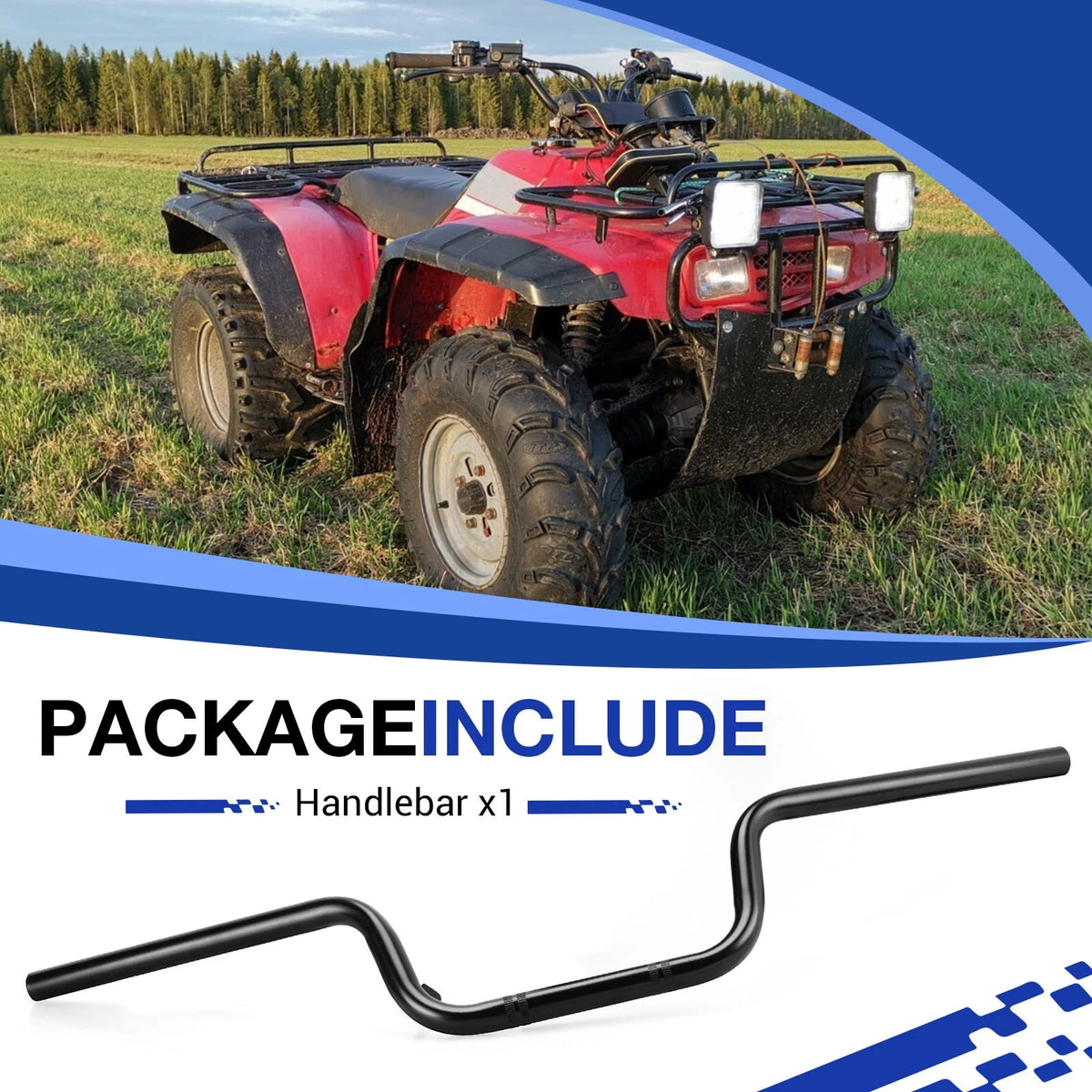 Handlebar for Honda Fourtrax 300 TRX300 (1988–2000) 53100-HC5-970, 53100-HC4-000