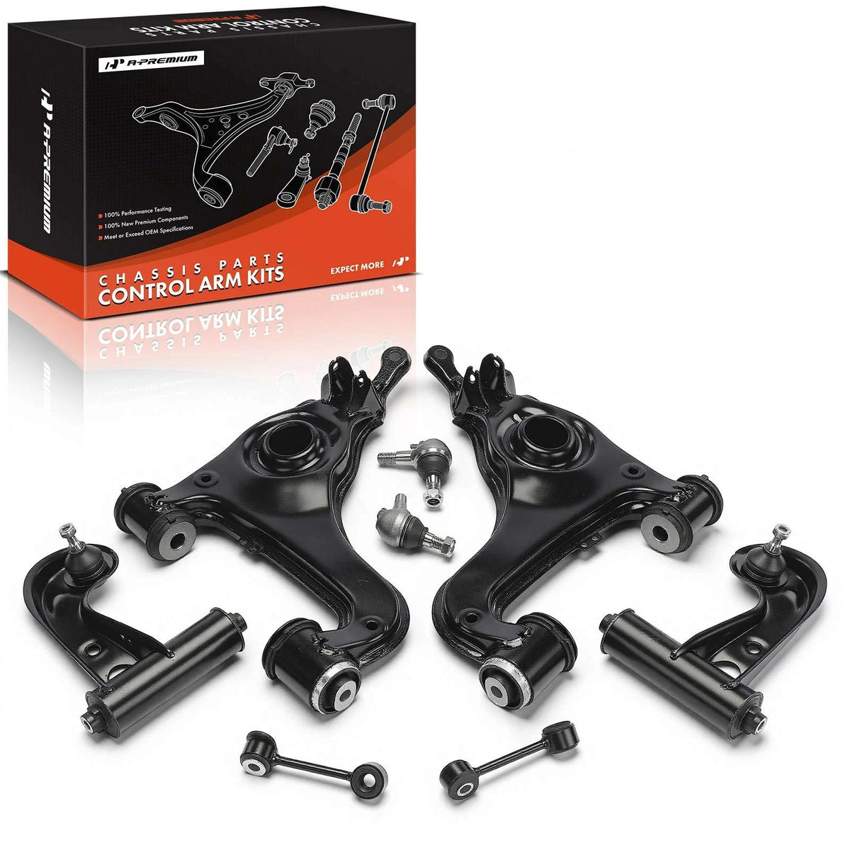 Set of 8 Front Upper Lower Control Arm Ball Joints for Mercedes-Benz E300 (RWD)