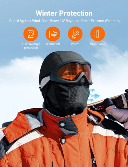 Windproof Balaclava for AstroAI Ski Mask (One Size, Black)
