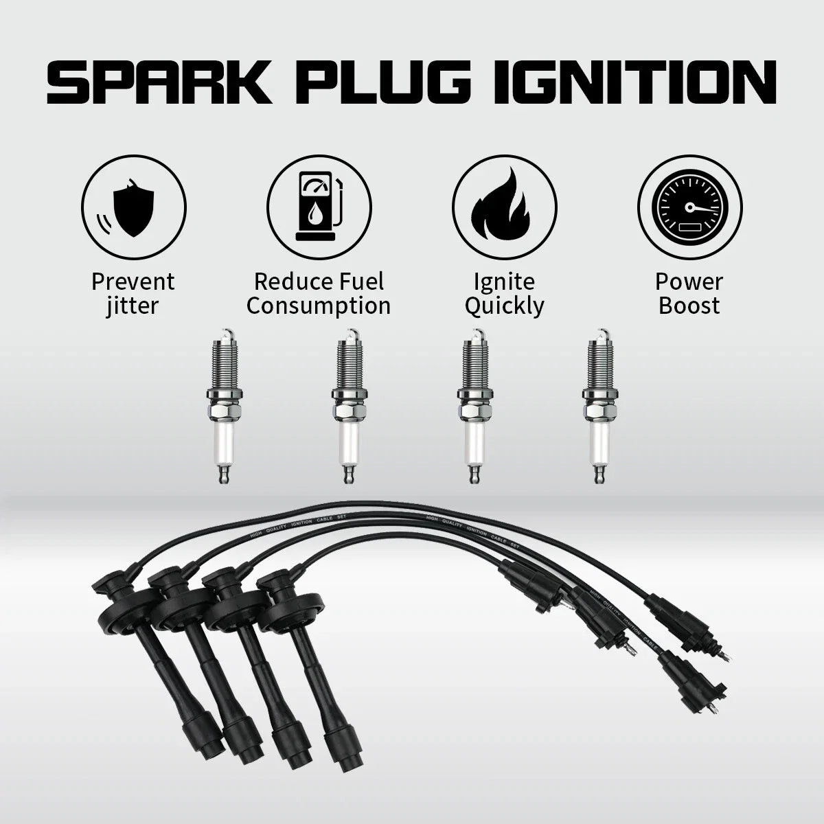 4X Spark Plug & Wire for Toyota Corolla Chevrolet Prizm (1998–1999) 671-4169