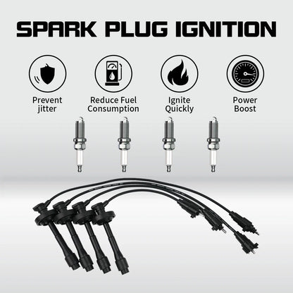 4X Spark Plug & Wire for Toyota Corolla Chevrolet Prizm (1998–1999) 671-4169