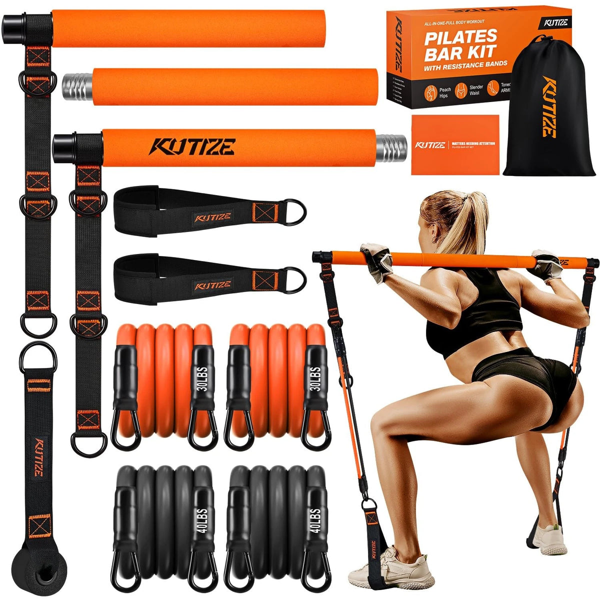 Pilates Bar Kit with Resistance Bands for Home Workouts (2023)