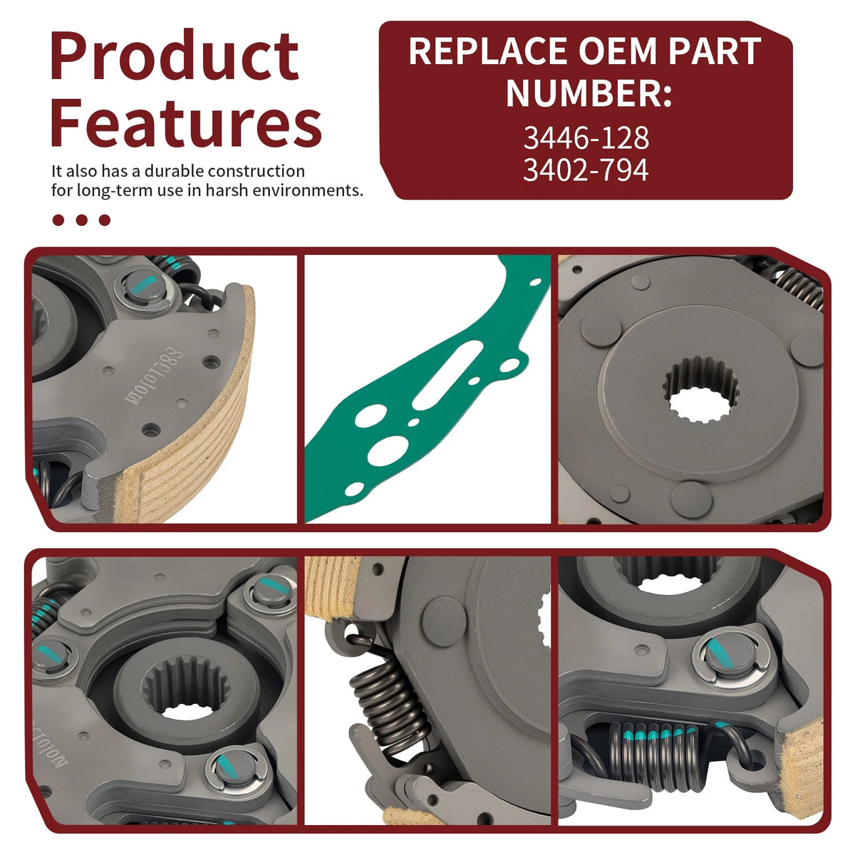 Centrifugal Clutch Carrier + Gasket Kit for Arctic Cat 300 4x4 (2004) 3446-128, 3402-794, 3402-280