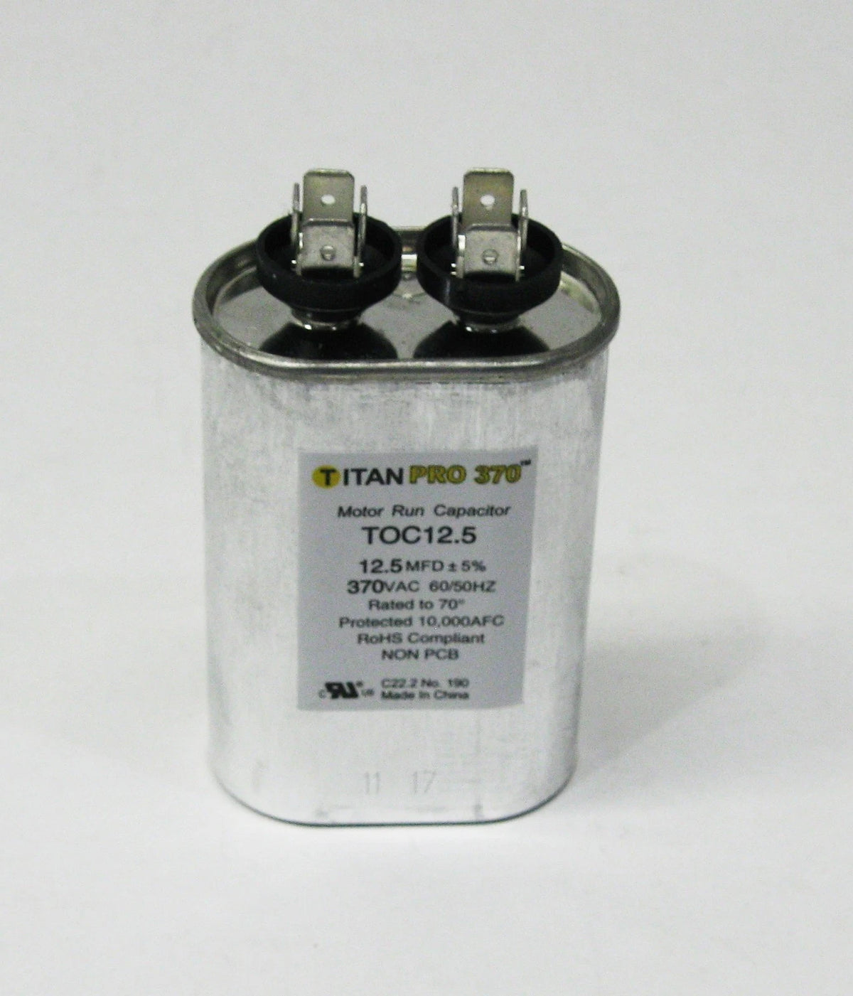 HVAC Oval Motor Run Capacitor 12.5 MFD/UF for TitanPro TOC12.5