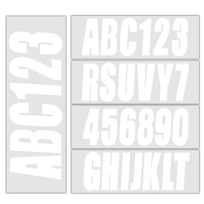 Set of 4 White PWC ID Numbers Decals Registration Stickers (0-9, A-Z)