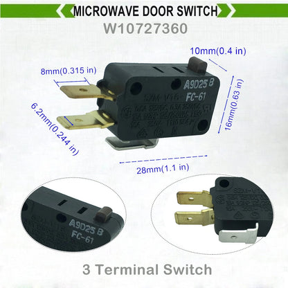 Microwave Door Switch for LONYE (W10727360, W10269458, W10269460)