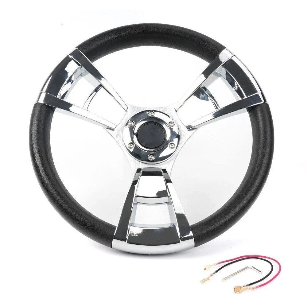 14" Marine Steering Wheel for Yacht Speed Boat (3 Spoke, 3/4" Shaft)
