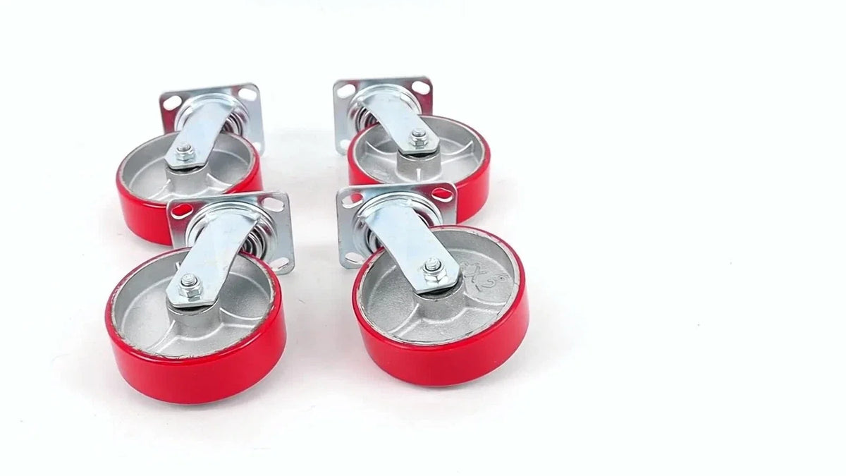 Set of 4 Swivel Caster Wheels 6" × 2" Polyurethane 4800Lbs Capacity
