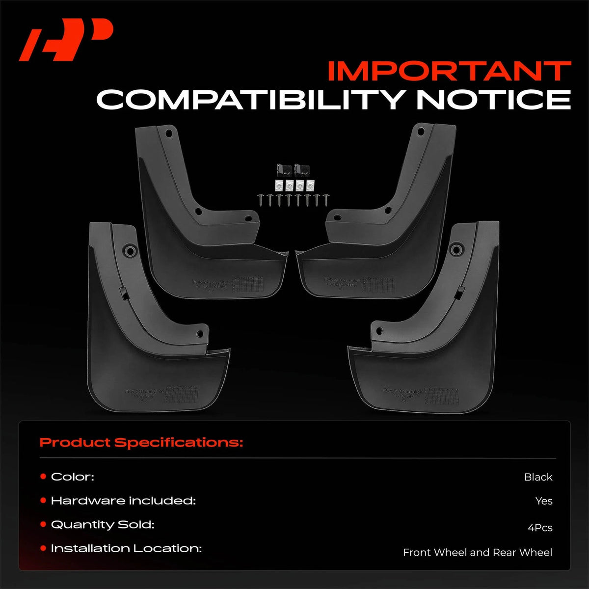 Set of 4 Mud Flaps Splash Guards for Jeep Grand Cherokee