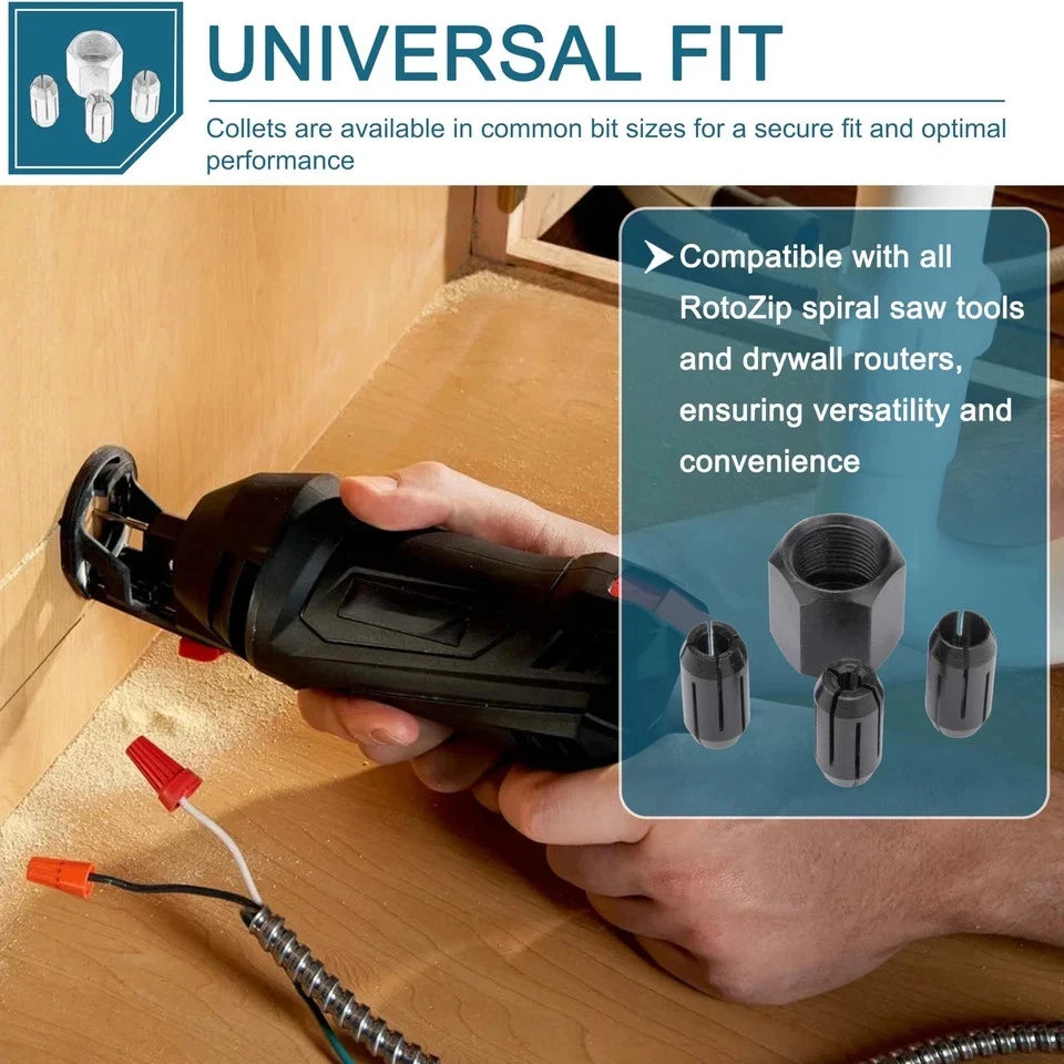 Collet and Nut Kit for RotoZip Spiral Saw (Compatible)
