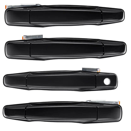 4PCS Black Exterior Door Handle Front & Rear for Chevrolet Silverado 1500 / GMC Sierra (2014–2018)
