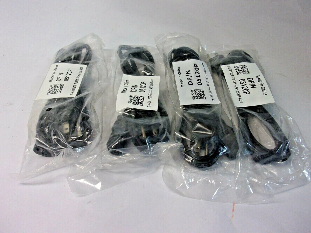 Set of 4 Power Cords for Dell 5120P (6Ft, 3 Prong)