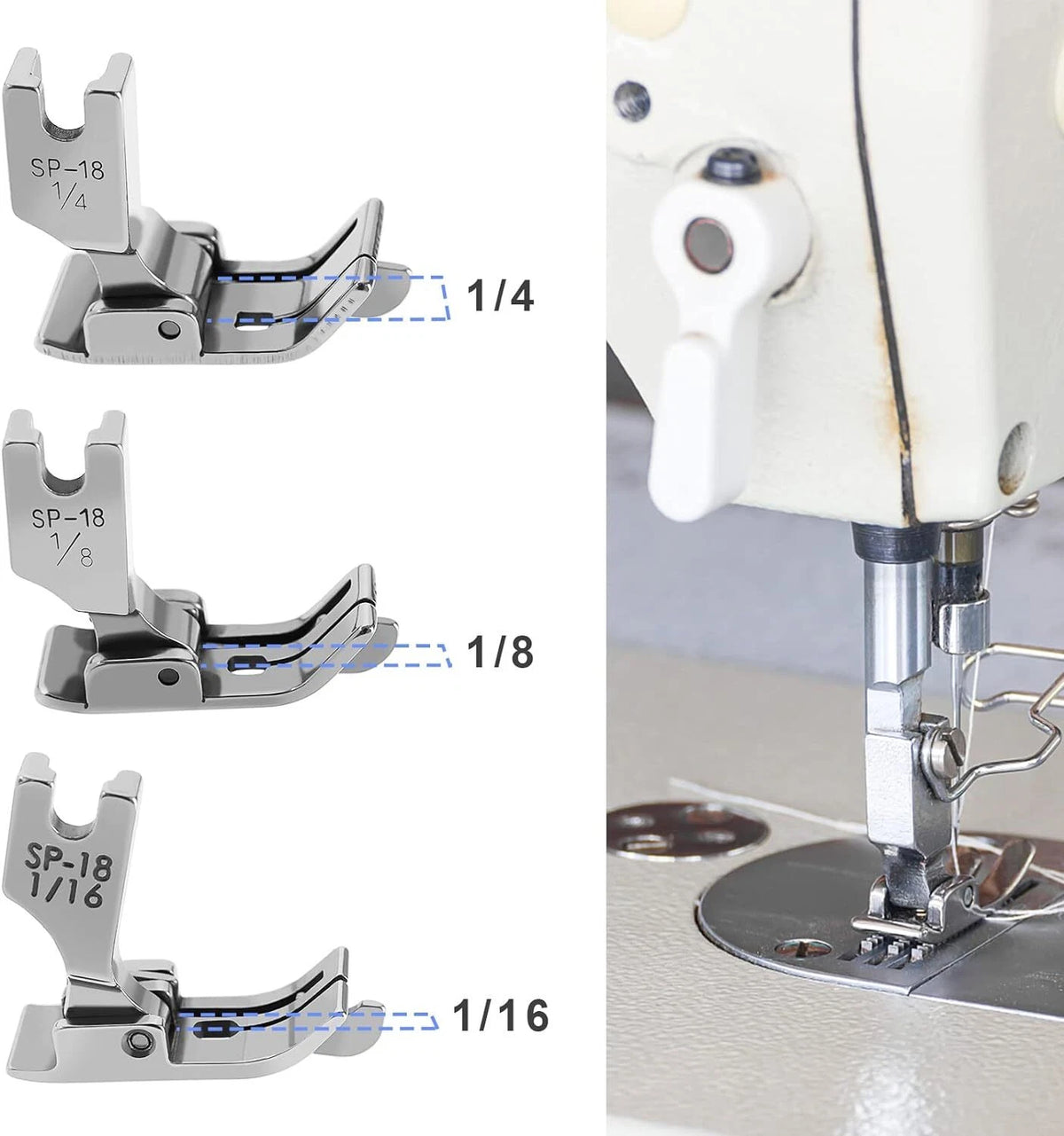 6Pcs Hinged Presser Foot Set for Industrial Sewing Machine