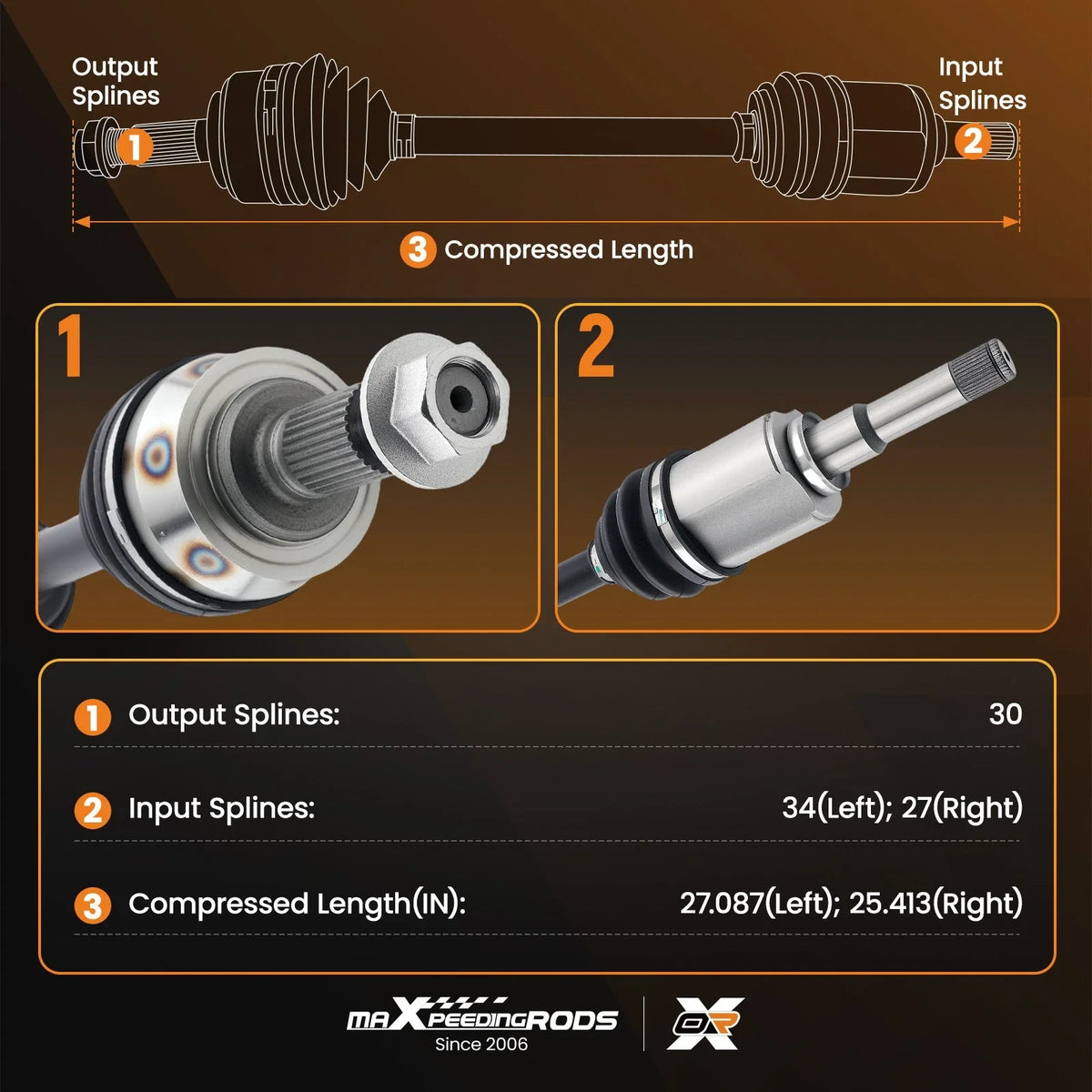 Set of 2 CV Axles for Chevrolet Impala (2014–2018) & Buick Regal (2011–2017)