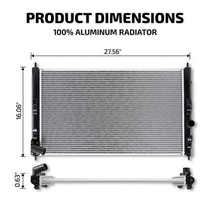 Aluminum Radiator for Mitsubishi Outlander Sport RVR (2016–2022) 2.0L 2.4L 13525
