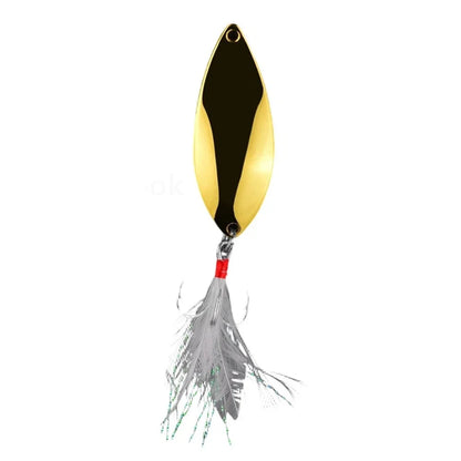 GoldSilver Spinner Spoon Lure Set of 3 (10g, 15g, 20g) with Curved Tail Action