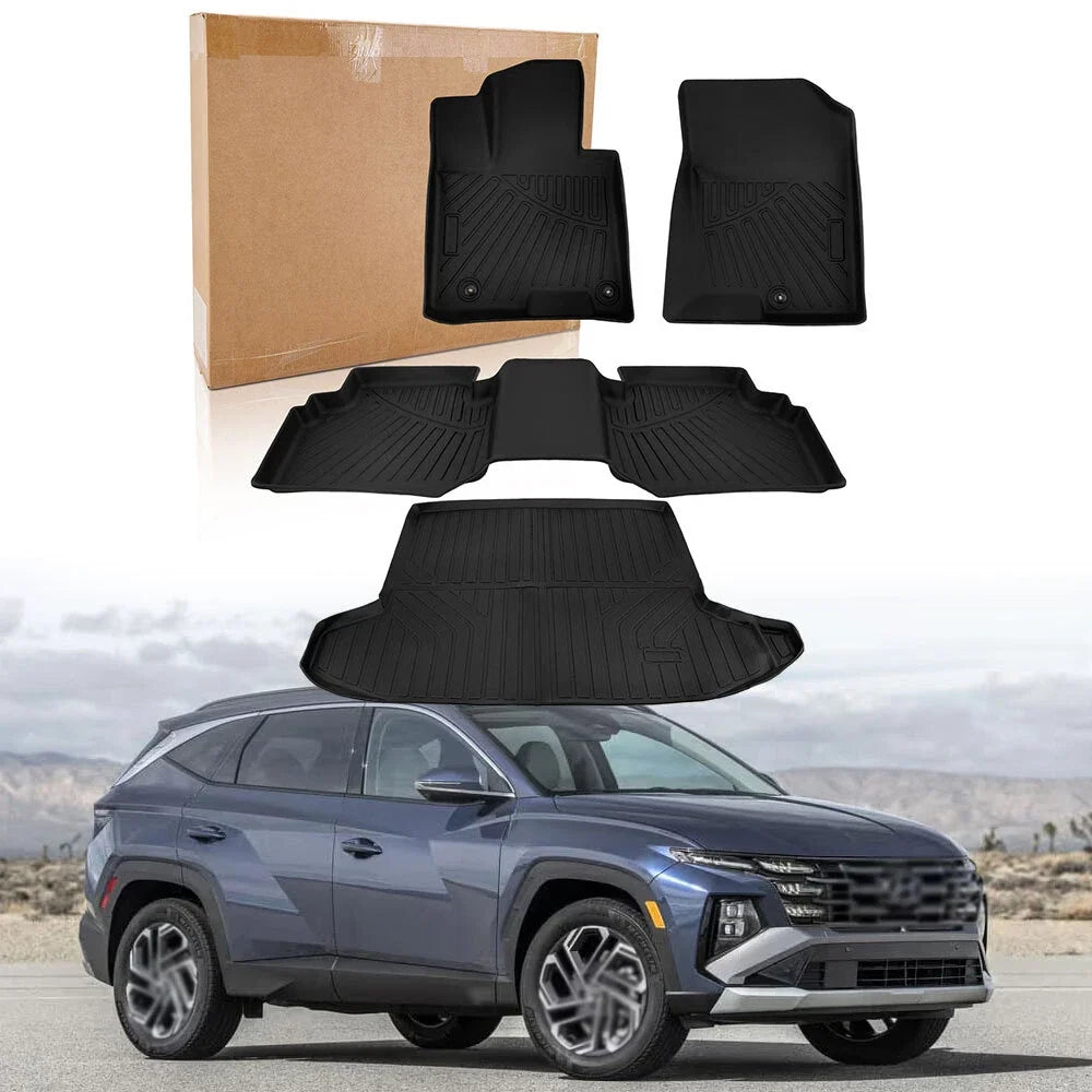 Set of 4 All Weather Floor Mats Trunk Cargo Liner for Hyundai Tucson (2022–2025)