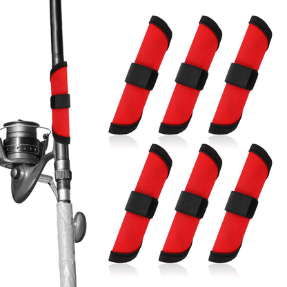 Set of 6 Lure Wraps for Fishing Covers 5.9 Inch Red
