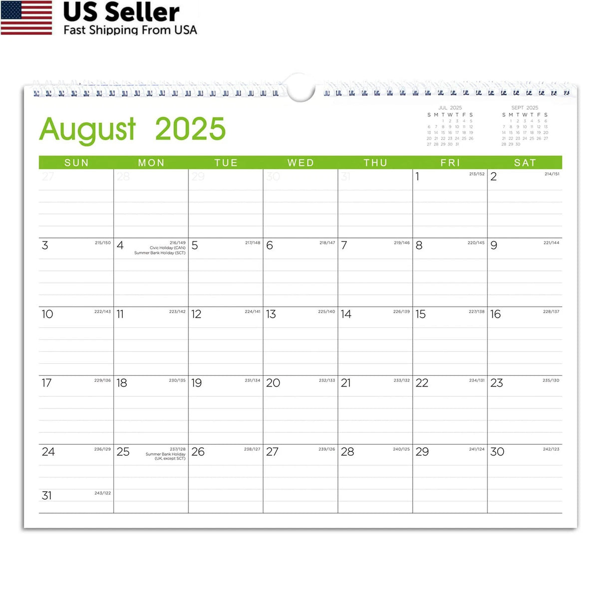 Large Monthly Wall Calendar 2025-2026 for Planning (2025–2026)