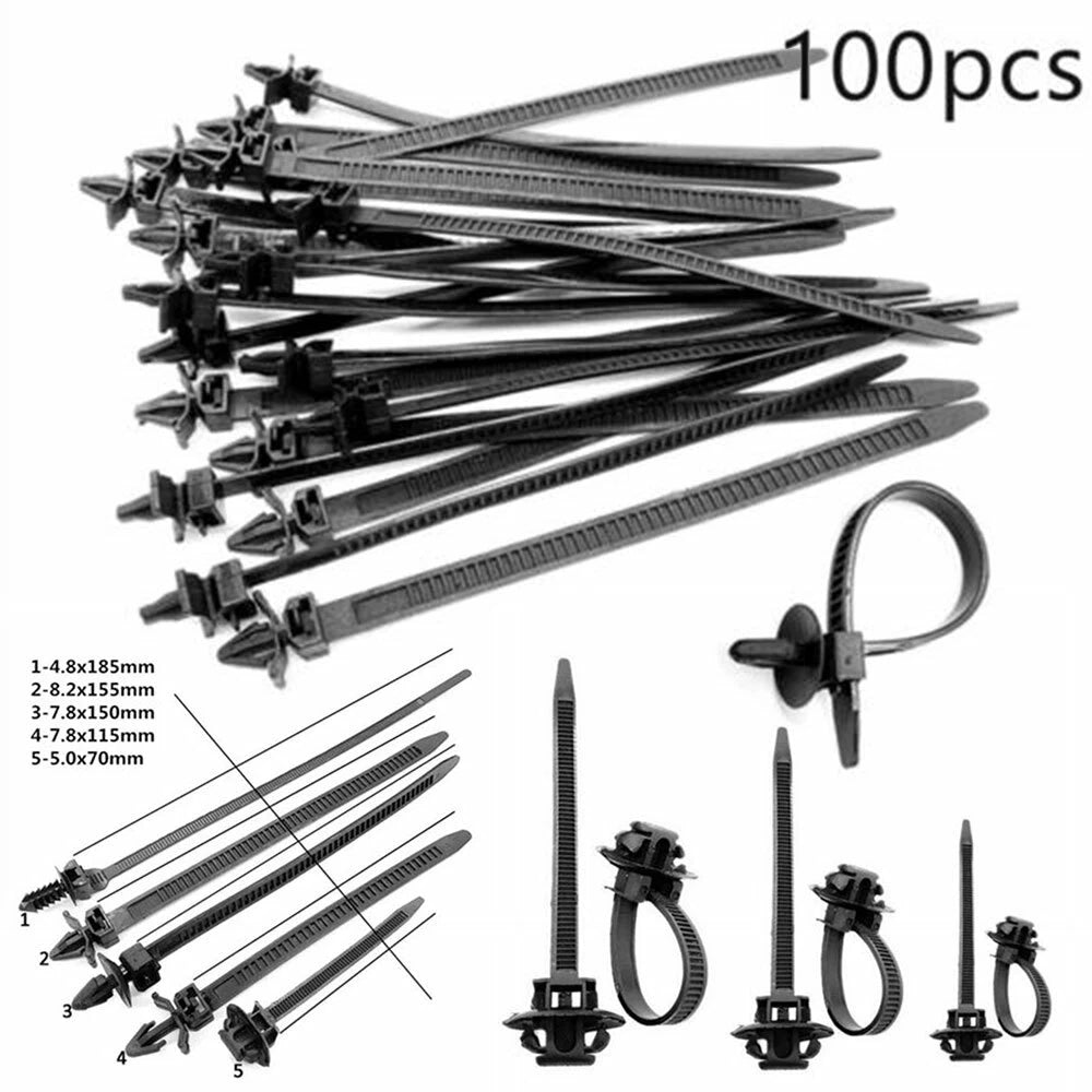 100 PCS Cable Ties for Mixed Cars (Universal)
