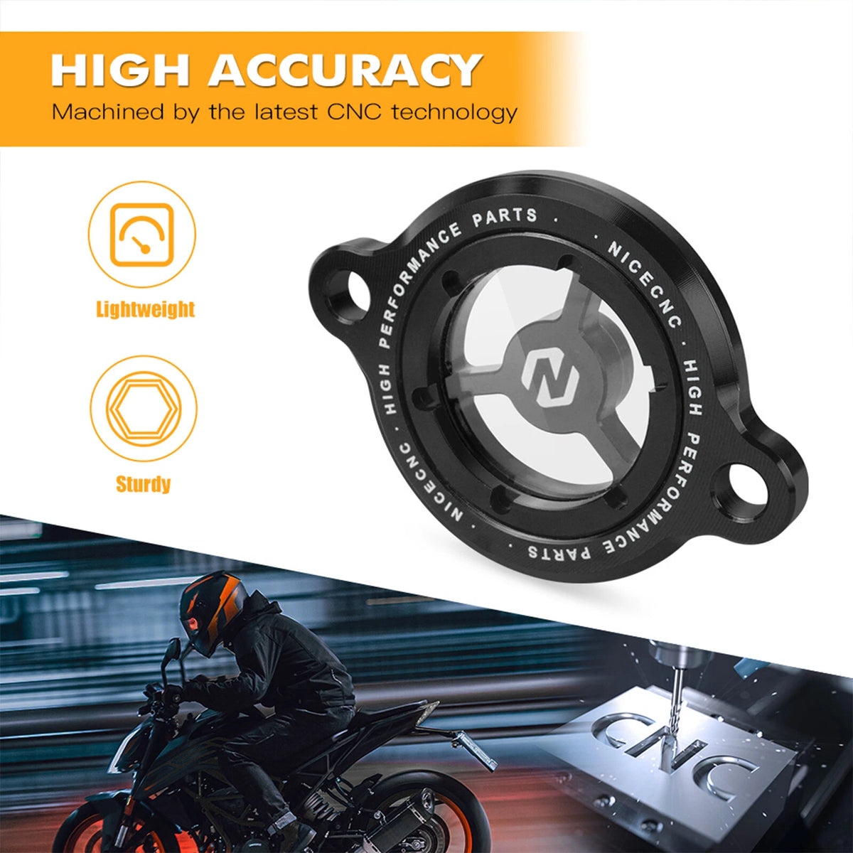 Engine Oil Filter Guard Cover Cap Plug for KTM RC 125/200/390 (2017–2023)