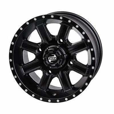 Set of 4 Tusk Cascade Wheels 14x7 4.0 + 3.0 Matte Black for