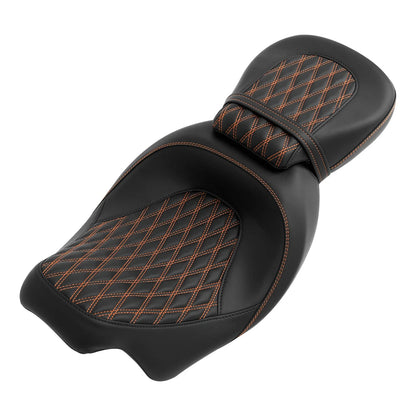 Gel Seat for Harley Touring (2009–2023) - Black/Orange