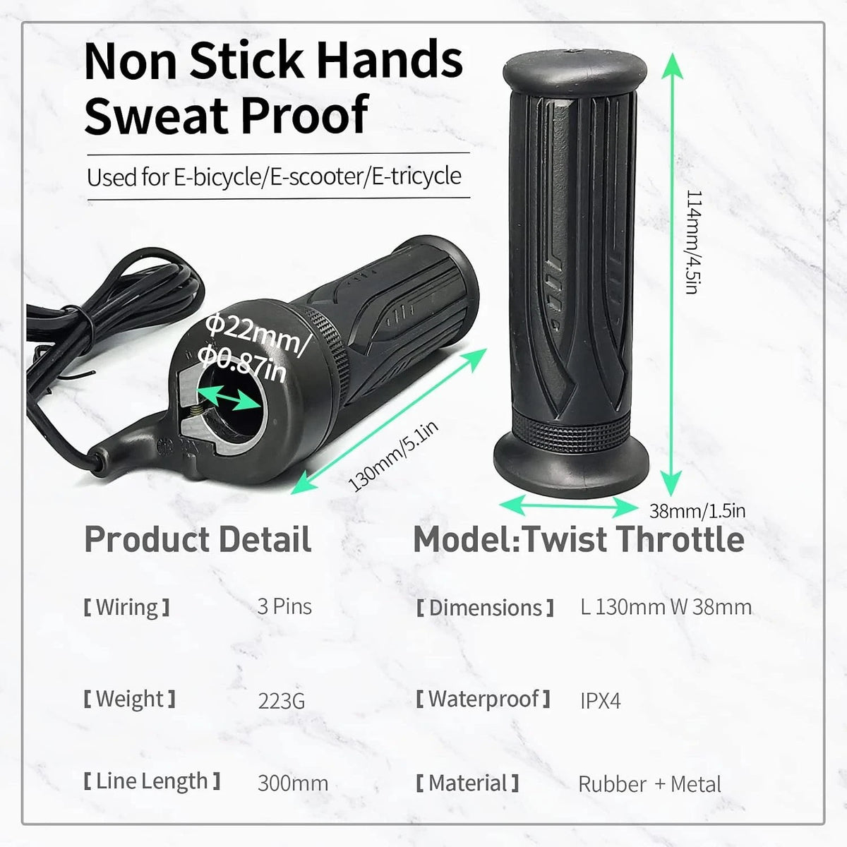 20X Full Half Twist Throttle for Electric Bike