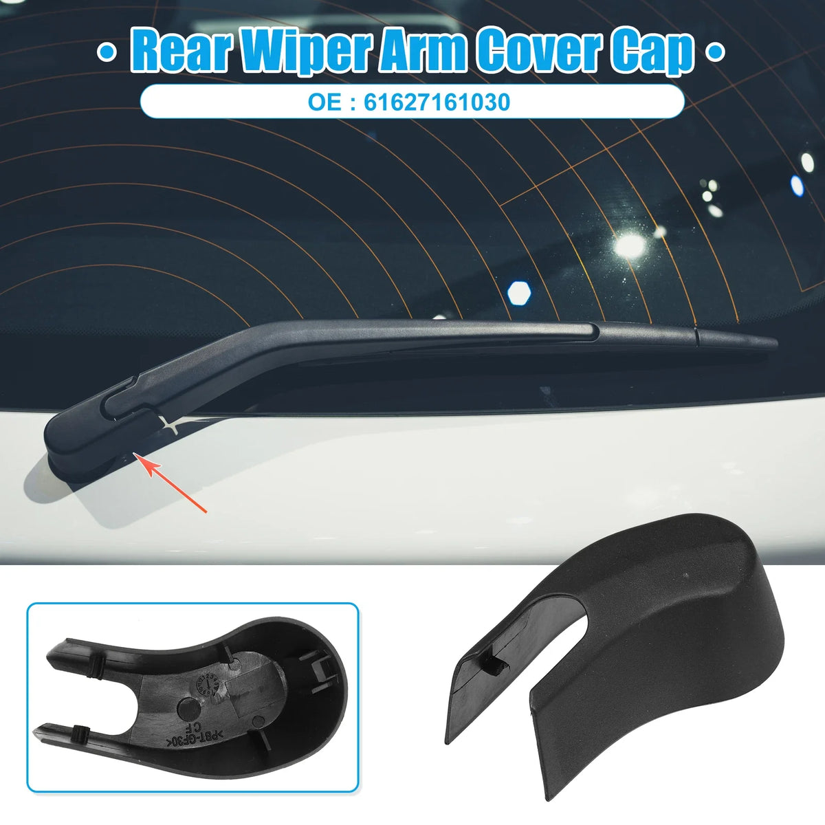 Wiper Arm Nut Cover Cap for BMW X5 Black - Pack of 1