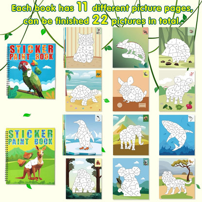 2X Sticker Books for Kids Ages 4-8 - Zoo & Pet Themes