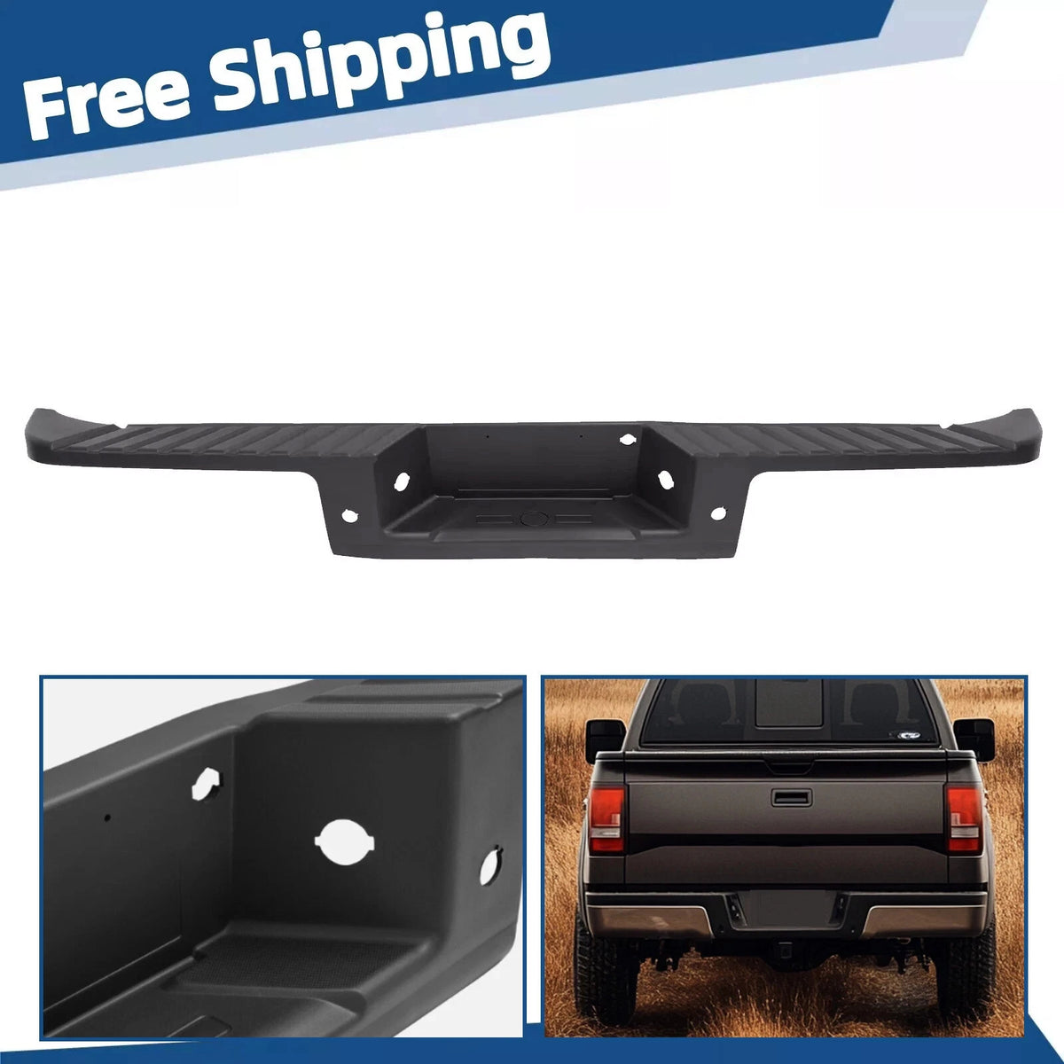 Rear Step Bumper Pad Cover for Ford F-150 (2009–2014) FO1191125, 9L3Z-17B807-C