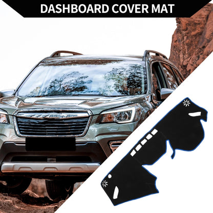 Set of 1 Dashboard Dash Cover Mat for Subaru Forester (2018–2024) Black Blue