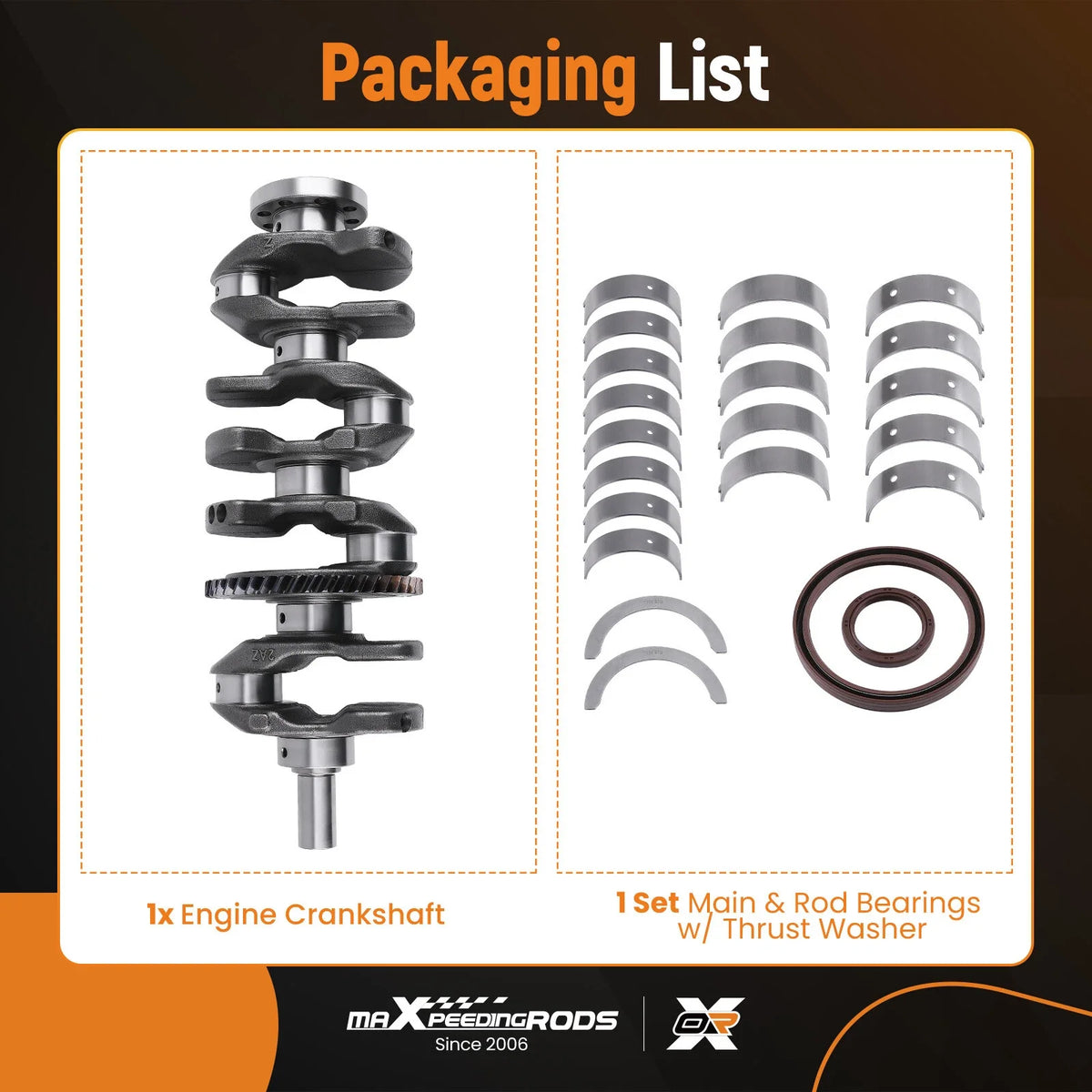 Crankshaft Bearing Kit for Toyota Camry RAV4 Scion tC XB Highlander (2002–2015)