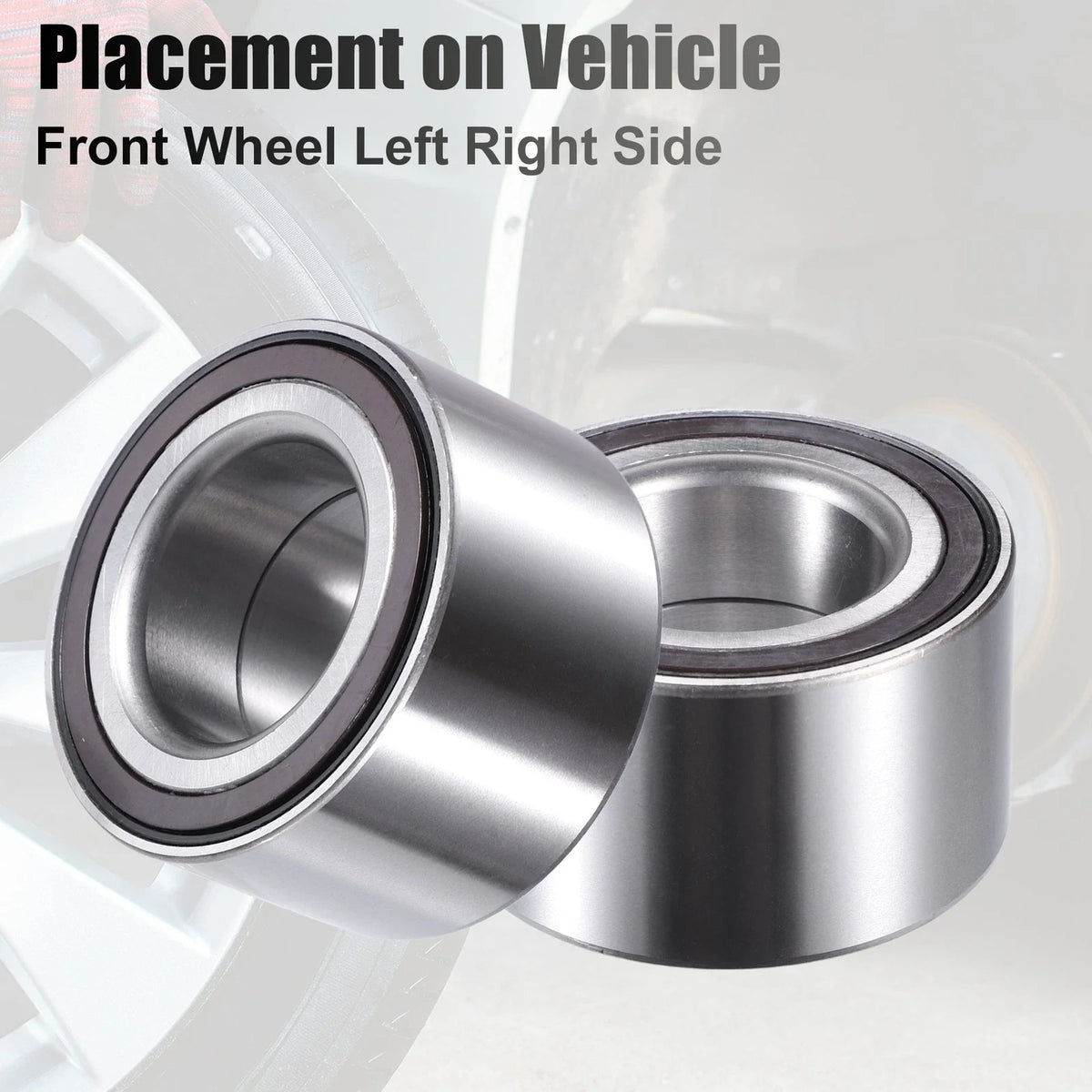 2pcs Wheel Bearing 510089 for Honda Civic (2006–2011) Silver Tone