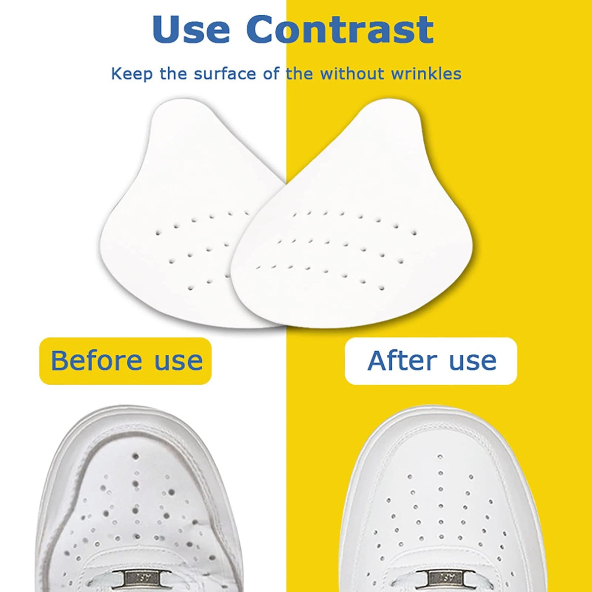 2 Pairs Toe Box Protectors for Sport Shoes (Upgraded Anti-Wrinkle)
