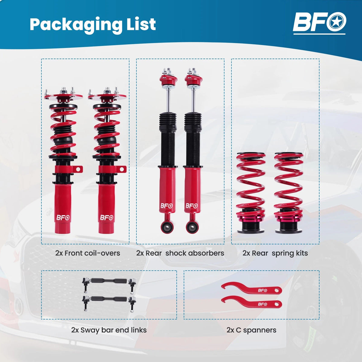 Coilovers Suspension Kit for BMW Z4 E85/E86 (2003–2009) NR68MY