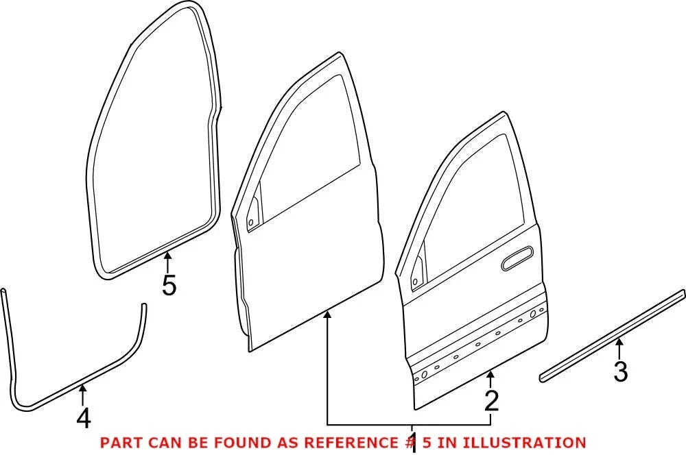 Front Door Seal for Dodge Durango (2011–2023) 55399256AE