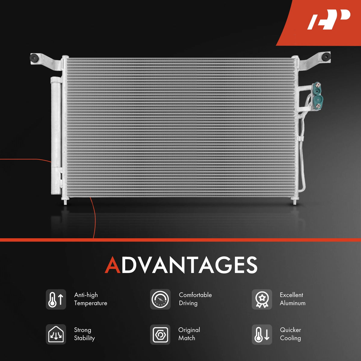 Radiator & AC Condenser for Hyundai Santa Fe (2007–2009) CU2731, 8012731