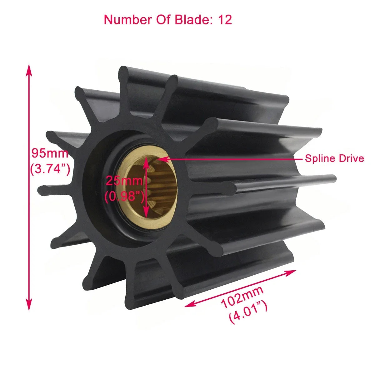 Impeller for Cummins 4019403 4933743 Sherwood 18000K Johnson 09-705BT-1