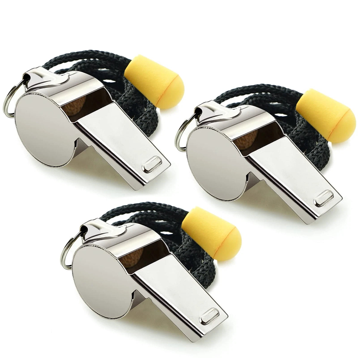 3X Stainless Steel Sports Whistles for