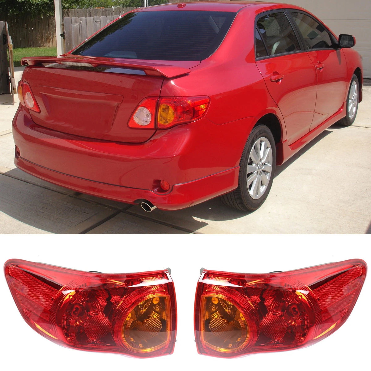 Set of 2 Outer Brake Lamp Tail Lights for Toyota Corolla (2009–2010) 8155002460
