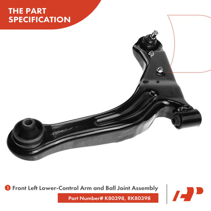 2X Control Arm w/ Ball Joint Assy for Ford Escape Mazda Tribute (2001–2004) - 2L8Z-3079-AA, 3L8Z3079AA